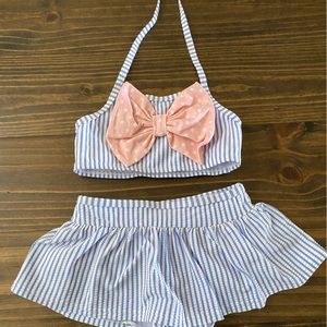 Ruffle Butts Girls Seersucker Swimsuit Size 3T